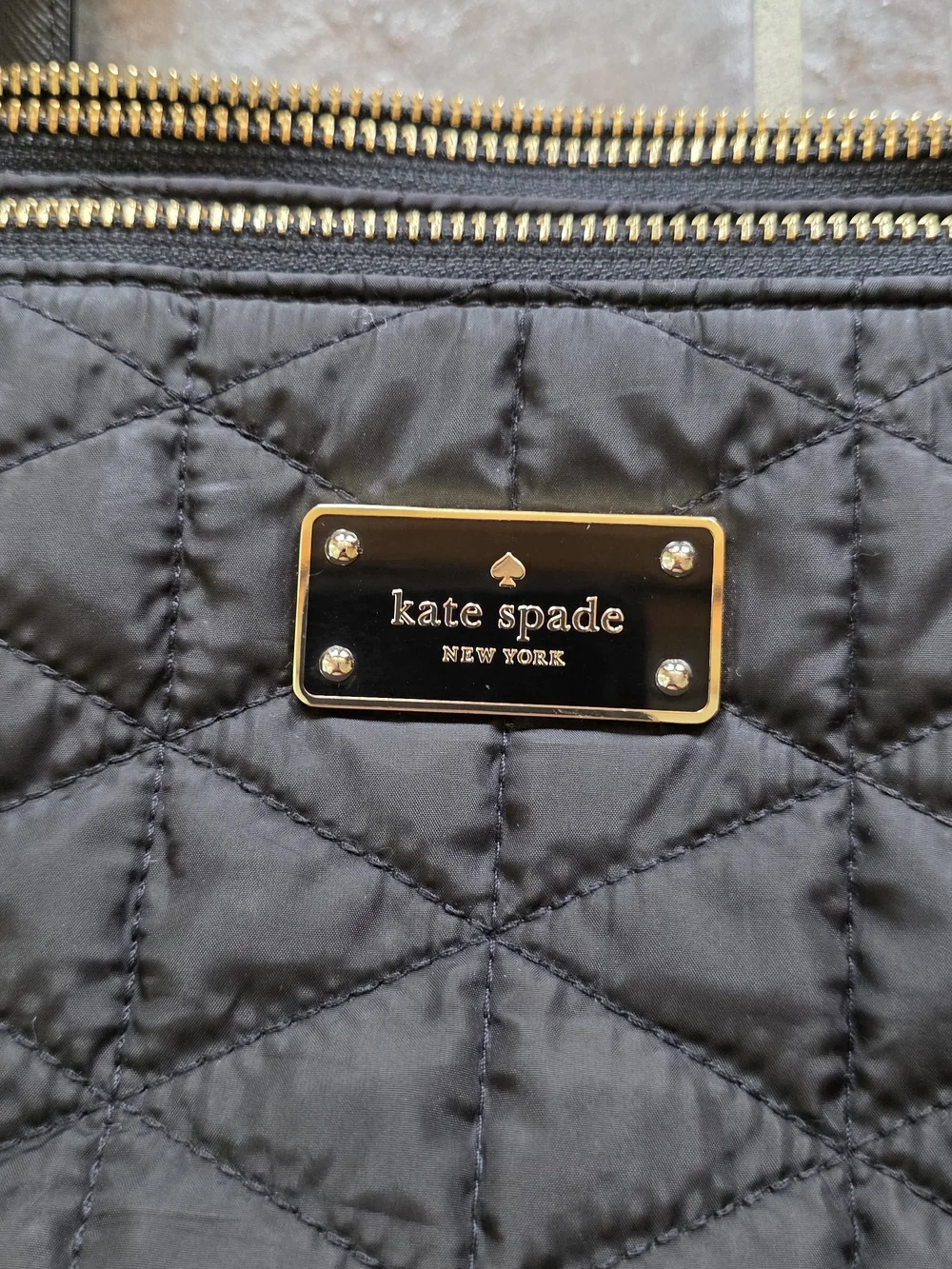 kate spade quilted black tote
